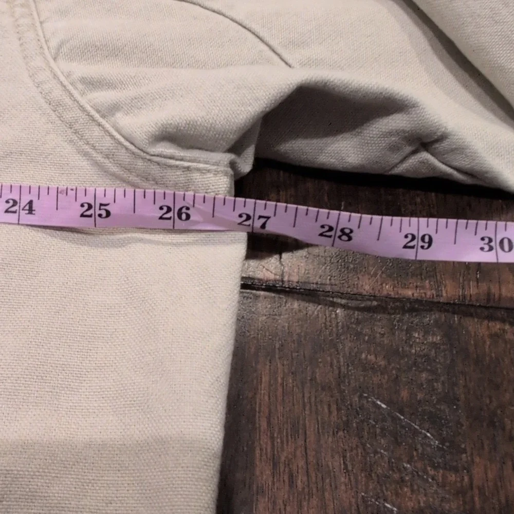 Vintage LL Bean Tan Canvas Field Jacket Men's 2XL‎ Corduroy Collar Snap Workwear